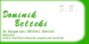 dominik belteki business card