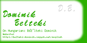 dominik belteki business card